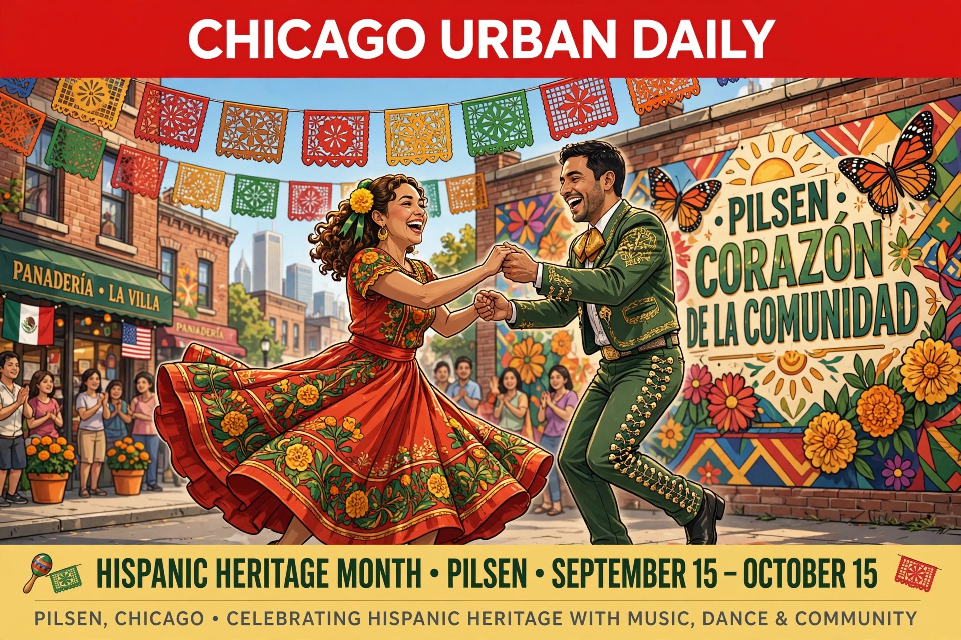 Hispanic Heritage Month celebration editorial illustration